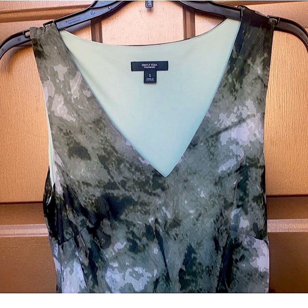 Green Tie Dye Pattern Simply Vera Vera Wang Maxi Dress